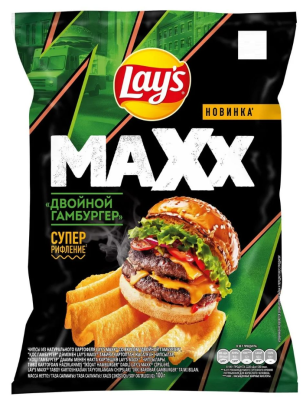 Лейз Чипсы 100г Макс Двойной Гамбургер ДСП