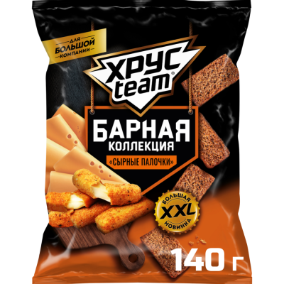 Хрустеам Сухарики 140г Барные Сырные палочки