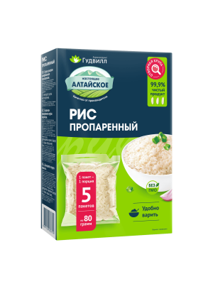Гудвилл Крупа 400г Рис шлифованный пропаренный (5*80г)