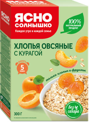 Ясно Солнышко Хлопья овсяные 300г с курагой