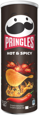 Принглз Чипсы картофельные 165г Hot&Spicy новый ш/к