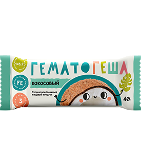 ГЕМАТОГЕША Гематоген 40г кокосовый